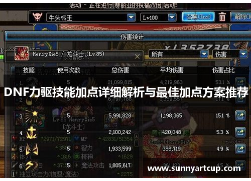 DNF力驱技能加点详细解析与最佳加点方案推荐