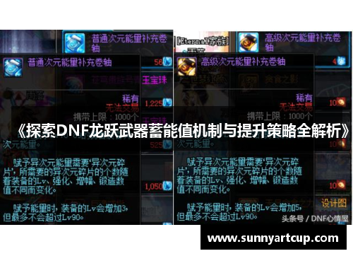 《探索DNF龙跃武器蓄能值机制与提升策略全解析》